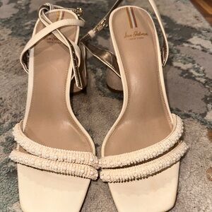 Sam Edelman Women's Cream Beaded Heels